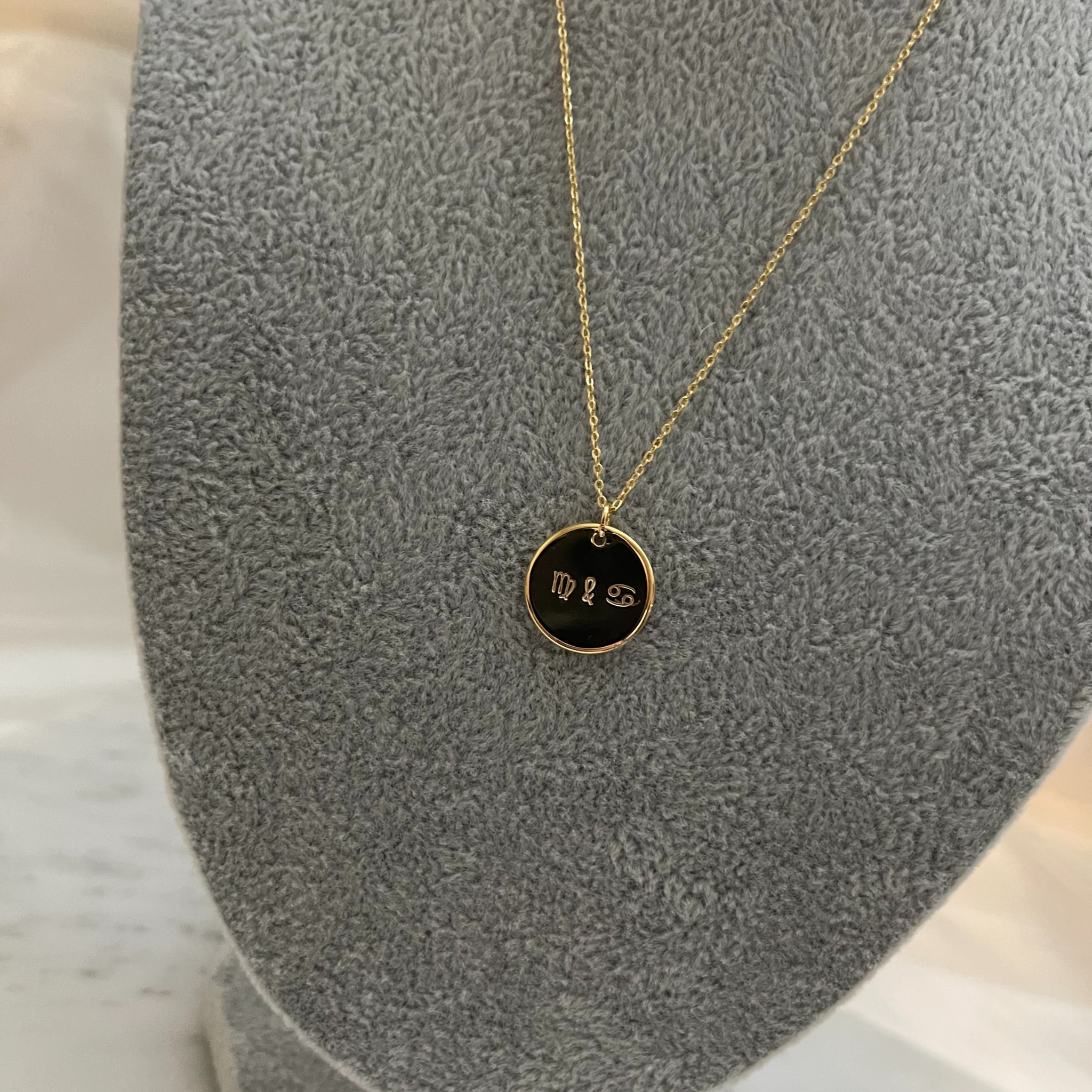 Zodiac top couple necklace