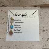 3 Gemstone Zodiac Necklace