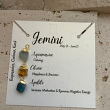 3 Gemstone Zodiac Necklace