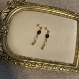 Garnet & Opal Dangle Earrings