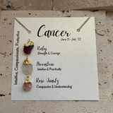 3 Gemstone Zodiac Necklace