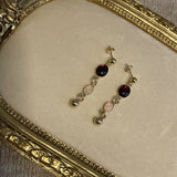 Garnet & Opal Dangle Earrings
