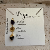 3 Gemstone Zodiac Necklace