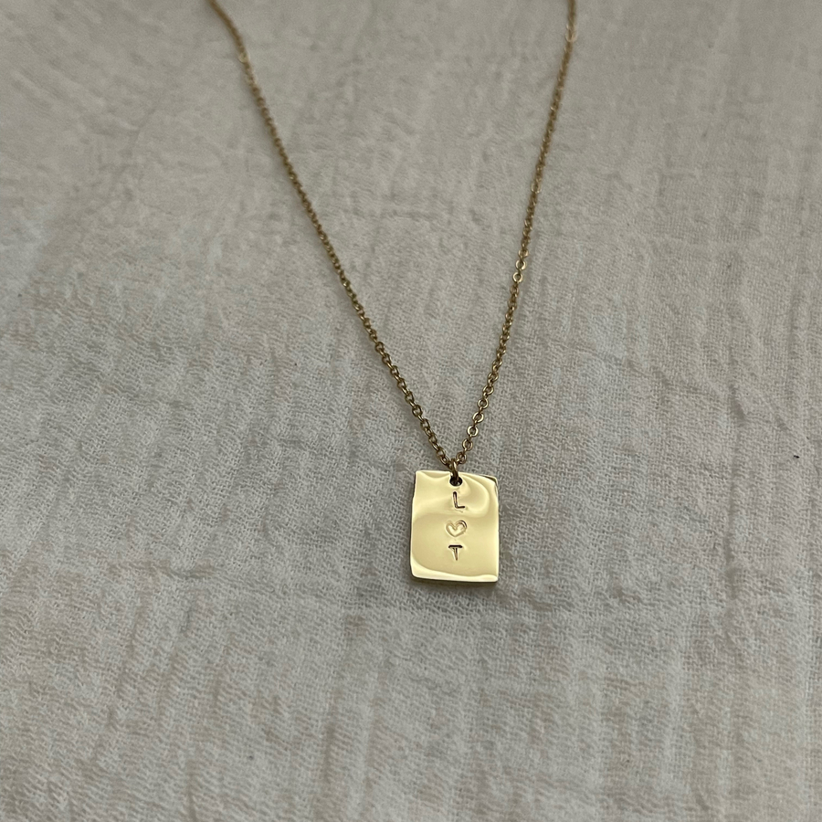 Personalized Mini Vertical Initial Necklace (Couples)