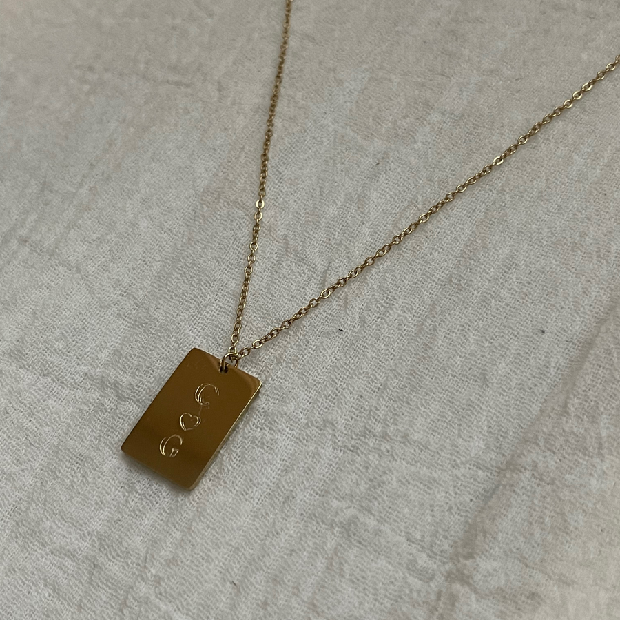 Personalized Vertical Initial Necklace (Couples)
