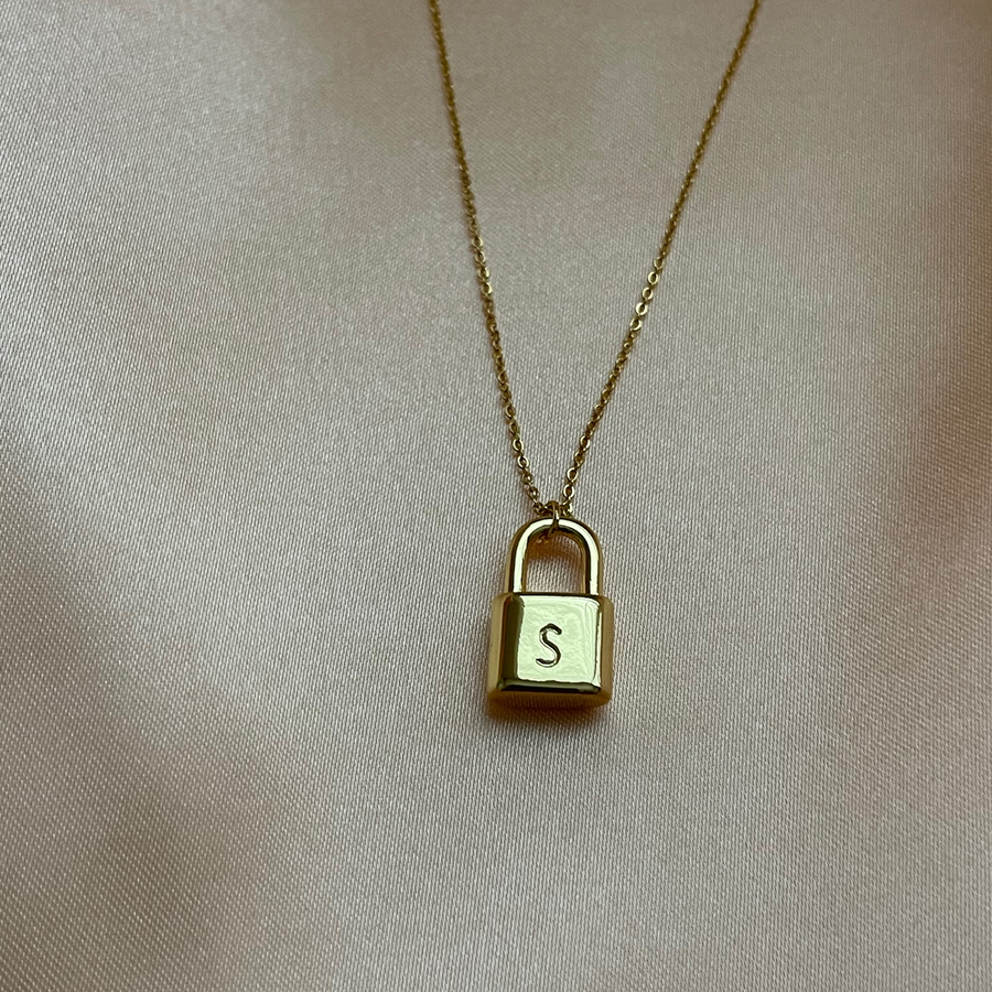 Personalized Initial Lock Necklace