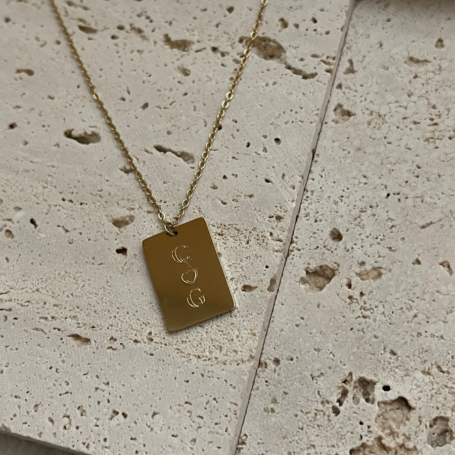 Personalized Vertical Initial Necklace (Couples)