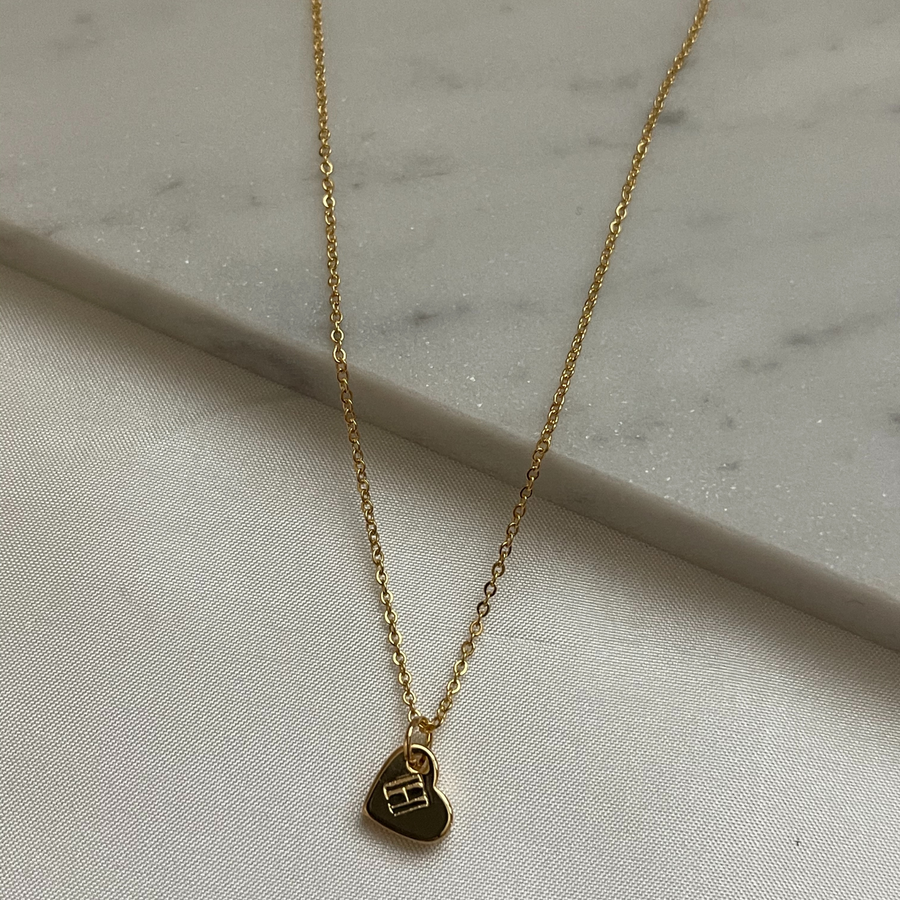 Personalized Tiny Heart Initial Necklace