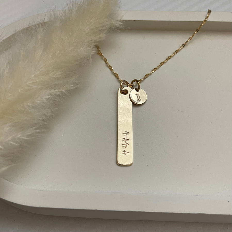 Personalized Mama & Roman Numeral Necklace